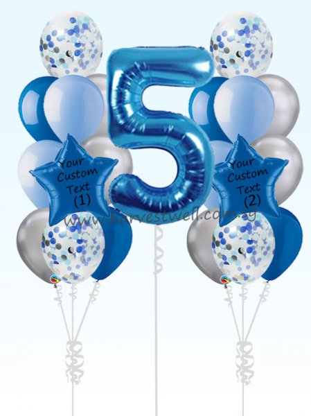 Personalize Sapphire Blue Megaloon Balloon Bundle Set